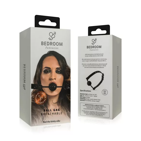 Bedroom Fantasies - топка за уста с дупки за дишане - черна