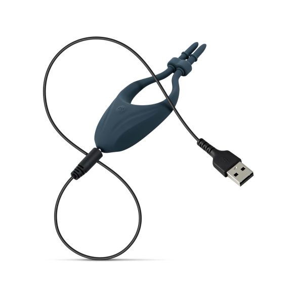 Boners - вибриращ пенис ринг с регулируеми степени - син