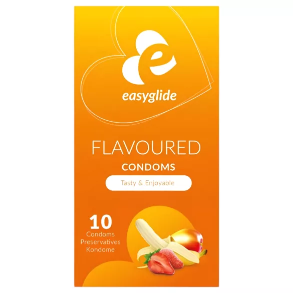 EasyGlide - ароматизирани презервативи - плодов вкус - 10 броя