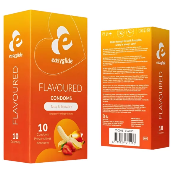 EasyGlide - ароматизирани презервативи - плодов вкус - 10 броя