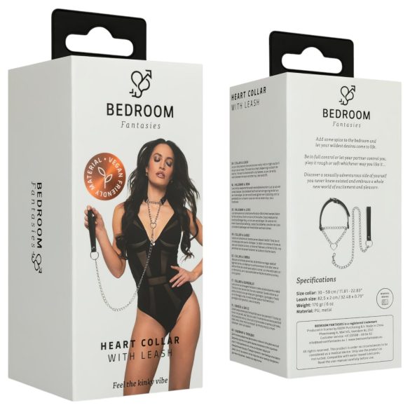 Bedroom Fantasies - нашийник с каишка - черен