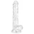 EasyToys - дилдо с тестиси - 17см - прозрачен