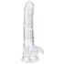 EasyToys - дилдо с тестиси - 17см - прозрачен