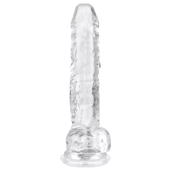 EasyToys - дилдо с тестиси - 17см - прозрачен