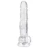 EasyToys - дилдо с тестиси - 17см - прозрачен