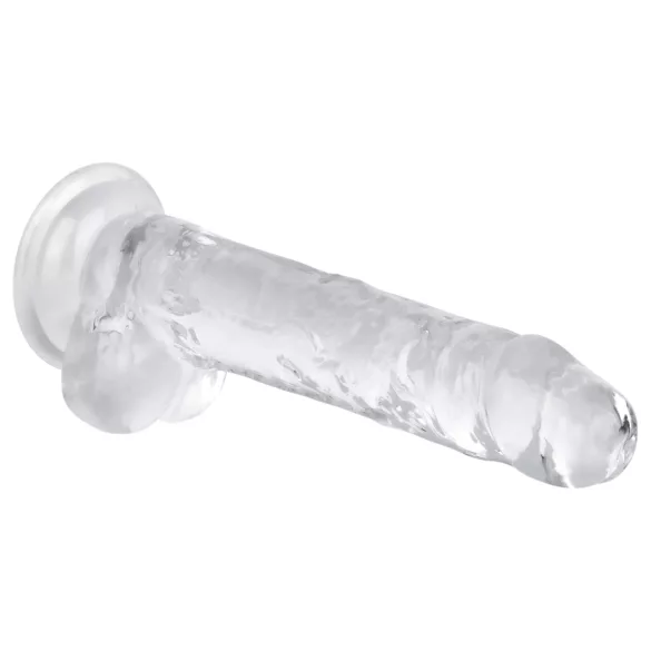 EasyToys - дилдо с тестиси - 17см - прозрачен