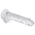 EasyToys - дилдо с тестиси - 17см - прозрачен