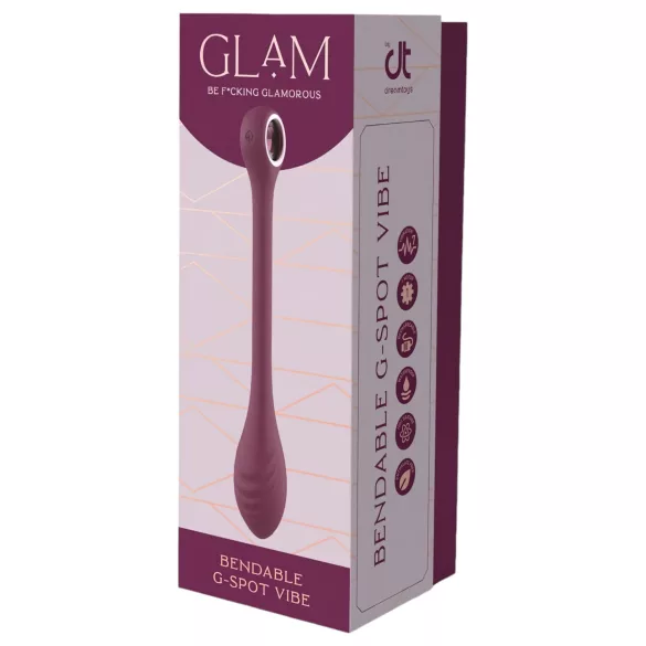 Glam - акумулаторен, водоустойчив гъвкав G-точков вибратор (лилав)