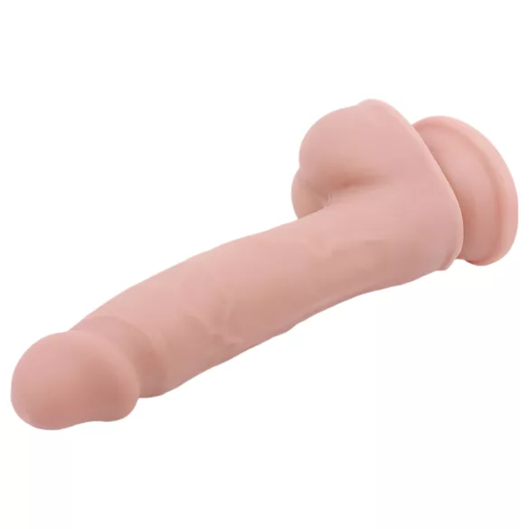 Mr. Dixx 7.6 - дилдо с тестиси и вакуум - телесен цвят 19,5см