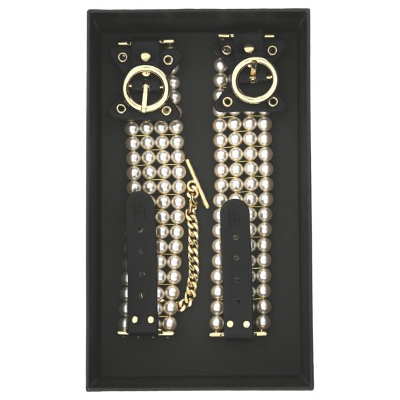 Allure - крак белезници с перли - черни