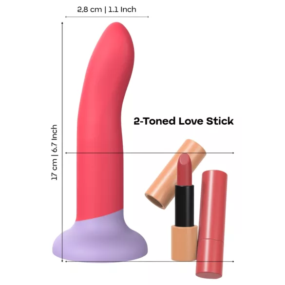 Dreamtoys Love Signal - двуцветно силиконово дилдо среден размер (червено)