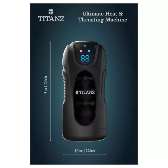Titanz Ultimate Heat & Thrusting - автоматичен мастурбатор (черен)