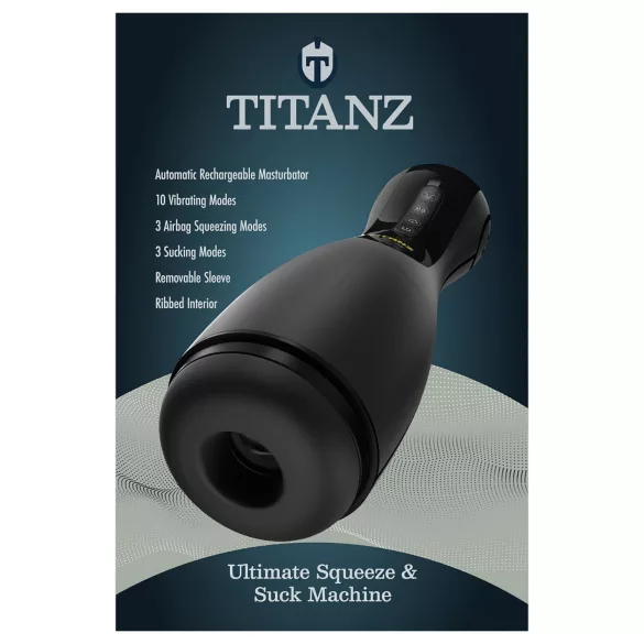 Titanz Ultimate Squeeze & Suck - автоматичен мастурбатор (черен)