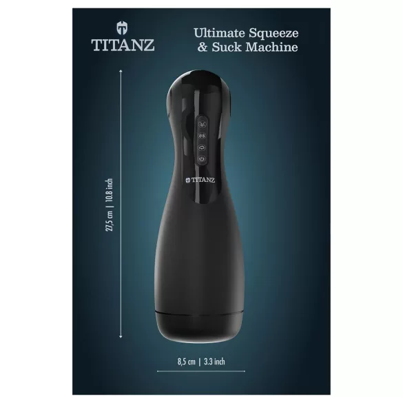 Titanz Ultimate Squeeze & Suck - автоматичен мастурбатор (черен)