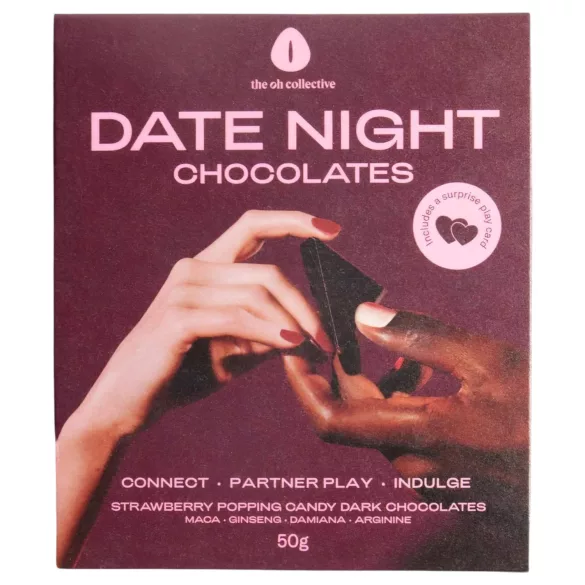 The Oh Collective Date Night - тъмен шоколад с мака и ягода за двойки (50 г)