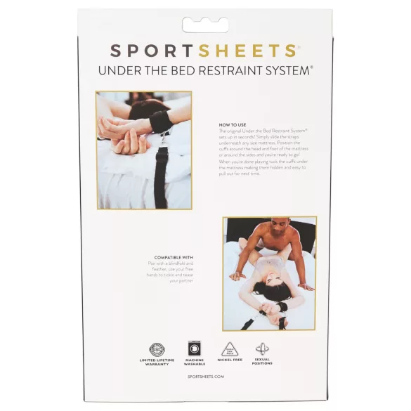 Sportsheets - комплект за връзване към легло - черен