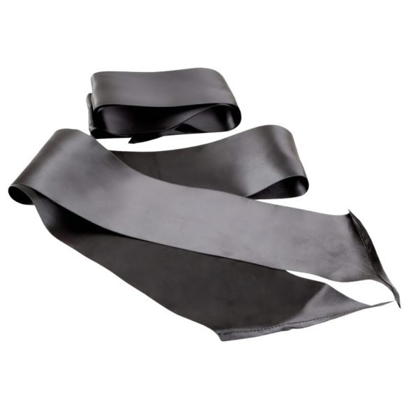 S&M - копринен бондаж шал комплект - черен - 2 части