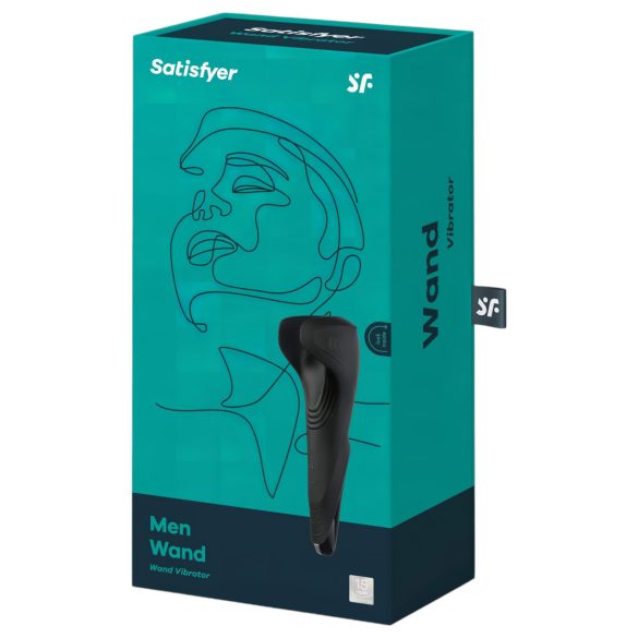 Satisfyer Men Wand - вибратор за главичка - акумулаторен, водоустойчив, черен
