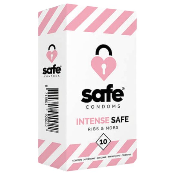 SAFE Intense Safe - оребрено и точково презерватив (10 броя)