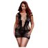 BACI Plus Size - мини рокля с връзки, къс ръкав - черна (XL-XXL)