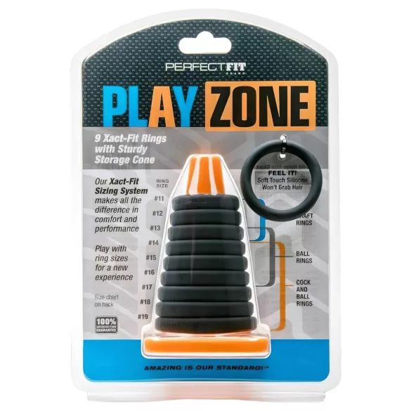 Perfect Fit - Play Zone - комплект от пръстени и разширители за пенис (9 части)