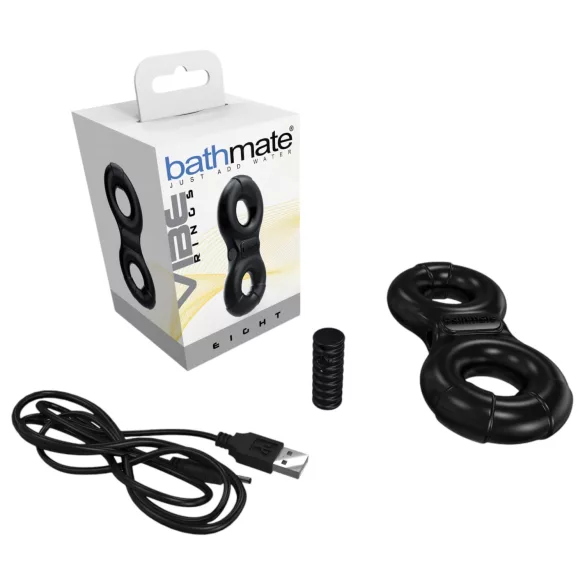 Bathmate Vibe Ring Eight - акумулаторен вибриращ пенис пръстен (черен)