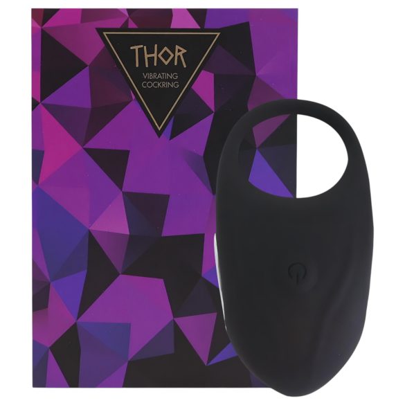 Feelztoys Thor - акумулаторен вибриращ пръстен за пенис (черен)