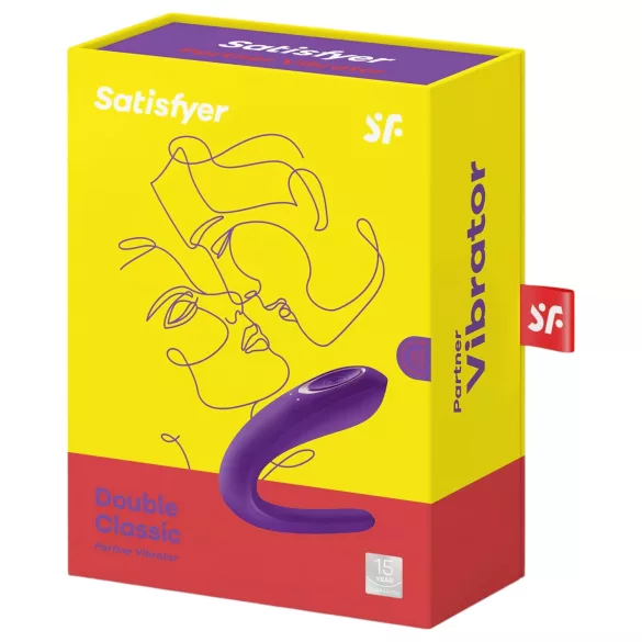 Satisfyer Double Classic - водоустойчив, акумулаторен двойно вибратор (лилав)