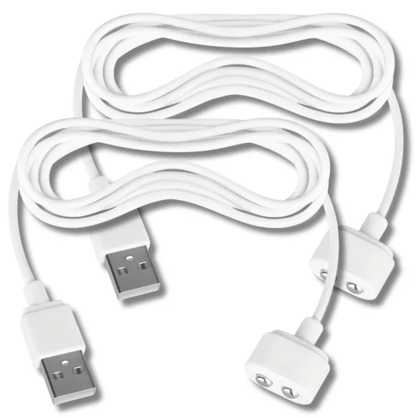 Satisfyer - магнитен USB кабел за зареждане - 2 броя - бял