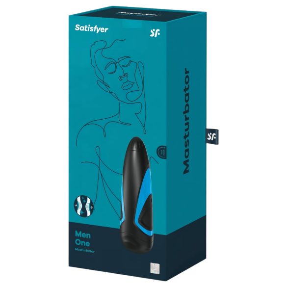 Satisfyer Men One - мъжки мастурбатор с вакуум - синьо-черен