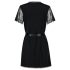 Obsessive Miamor Robe - халат с дантелени ръкави и прашки (черен) - L/XL