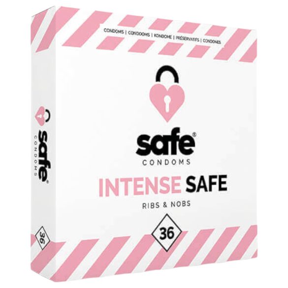 SAFE Intense Safe - презервативи с релеф и точки - 36 броя