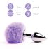 FEELZTOYS - метален анален плъг с зайче опашка (сребристо-лилав)