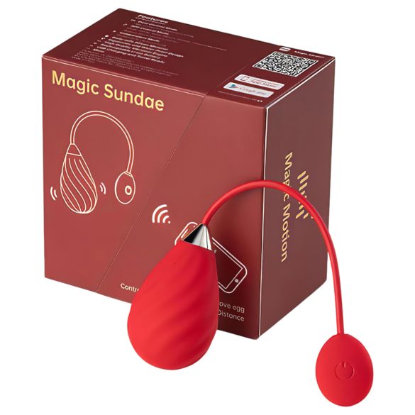 Magic Motion Sundae - вибриращо яйце с Bluetooth - акумулаторно - червено