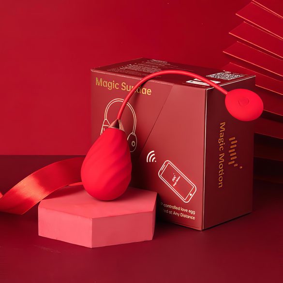 Magic Motion Sundae - вибриращо яйце с Bluetooth - акумулаторно - червено