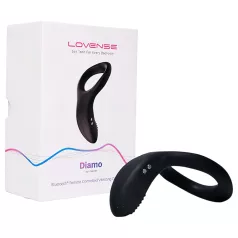   Lovense Diamo - вибриращ пръстен за пенис с управление чрез приложение, за мъже (черен)