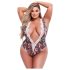 Baci Plus Size - флорално дантелено боди