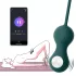 Magic Motion Crystal Duo - вибриращи гейша топчета с управление чрез приложение (зелени)