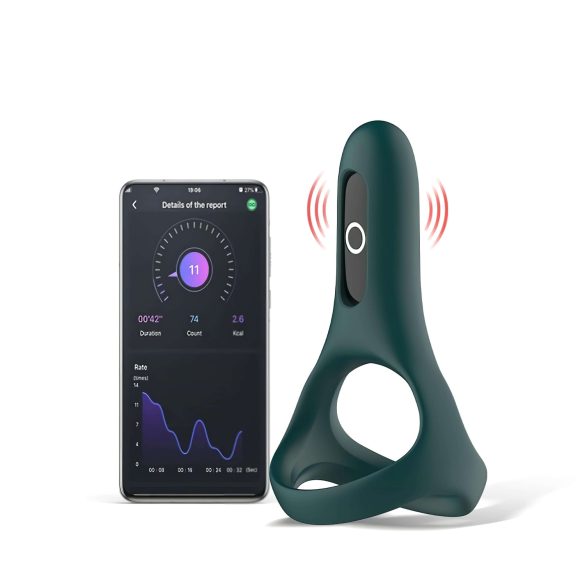 Magic Motion Rise - Интелигентен акумулаторен вибриращ пръстен за пенис (зелен)