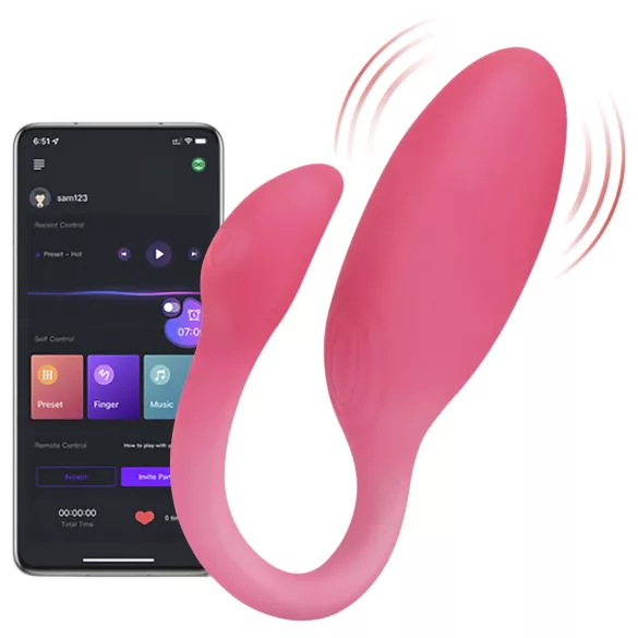 Magic Motion Flamingo Max - вибриращо яйце с управление чрез приложение (розово)
